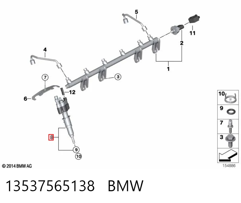 13537565138 BMW Injetor de injeção de combustível