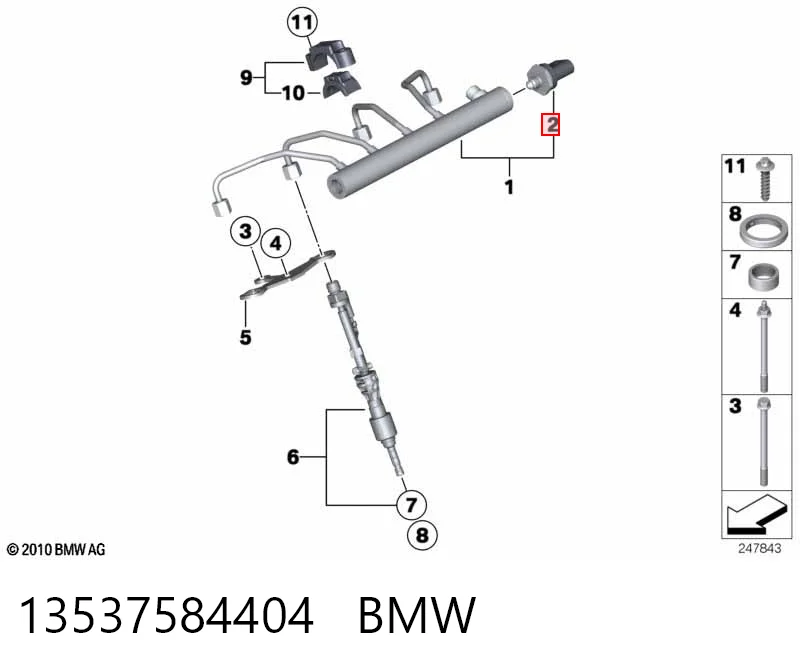 13537584404 BMW Sensor de pressão de combustível