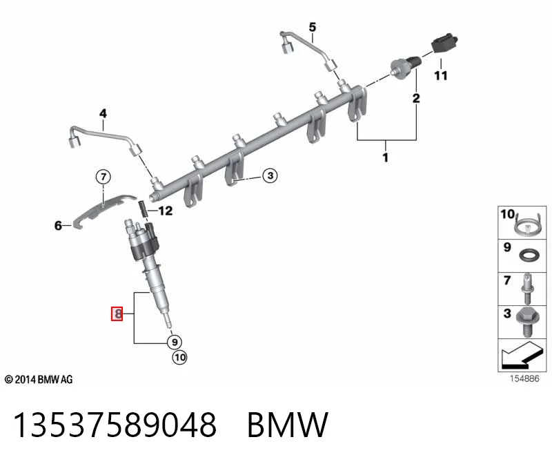 13537589048 BMW Injetor de injeção de combustível