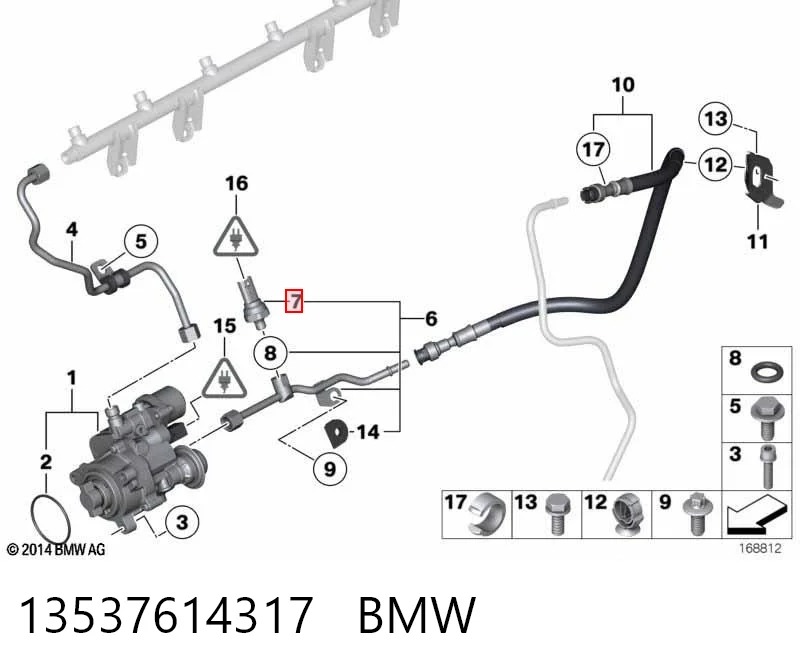 13537614317 BMW Sensor de pressão de combustível