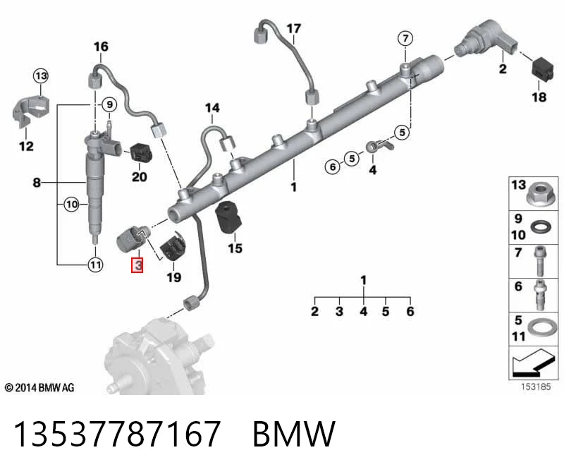 13537787167 BMW Sensor de pressão de combustível