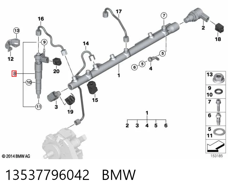 13537796042 BMW Injetor de injeção de combustível