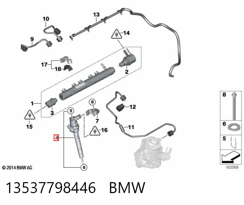 13537798446 BMW Injetor de injeção de combustível