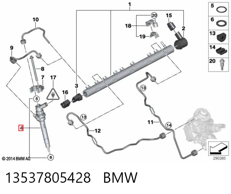 Injetor de injeção de combustível Bosch 986435394