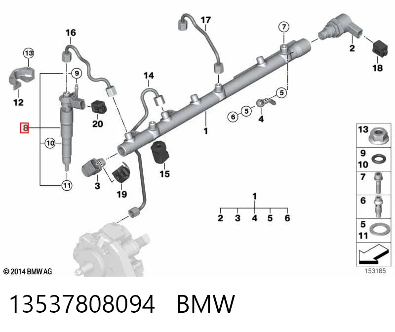 13537808094 BMW Injetor de injeção de combustível