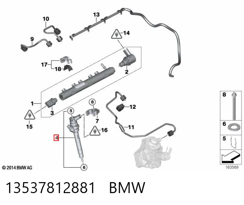 13537812881 BMW Injetor de injeção de combustível