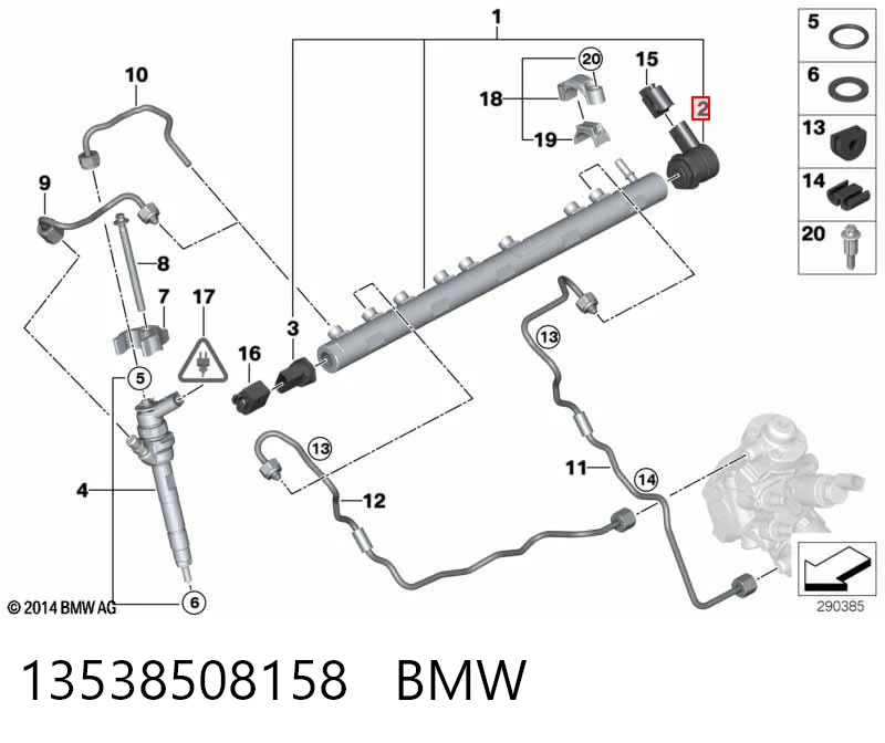 13538508158 BMW Válvula de regulação de pressão (válvula de redução da Bomba de Combustível de Pressão Alta) Common-Rail-System