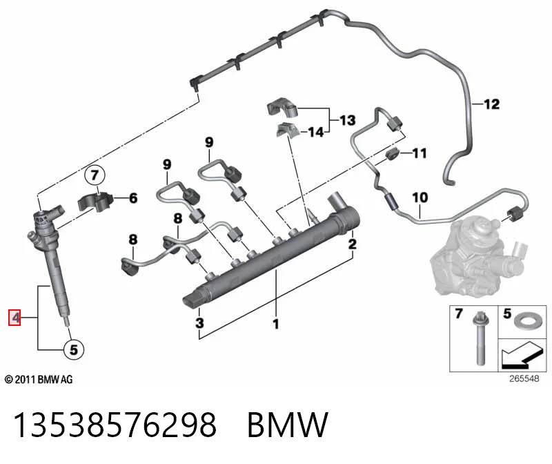 13538576298 BMW Injetor de injeção de combustível