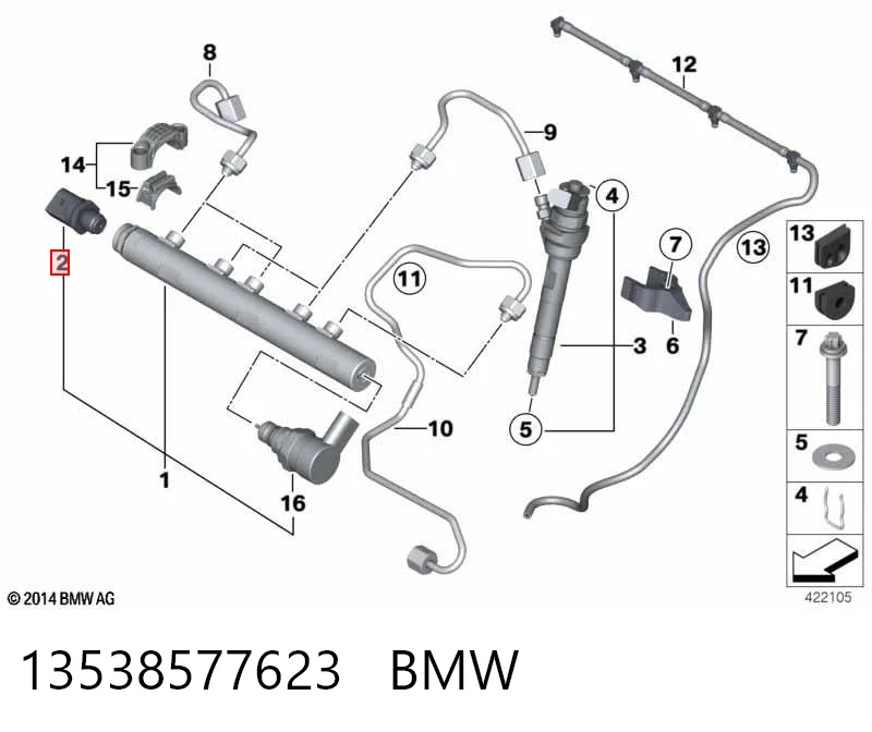 13538577623 BMW Sensor de pressão de combustível