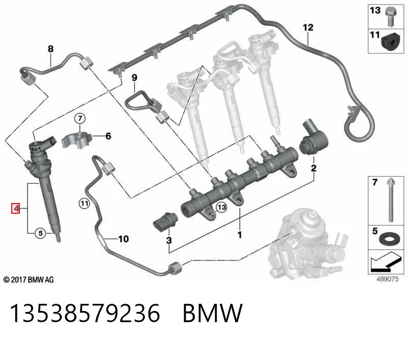 13538579236 BMW Injetor de injeção de combustível