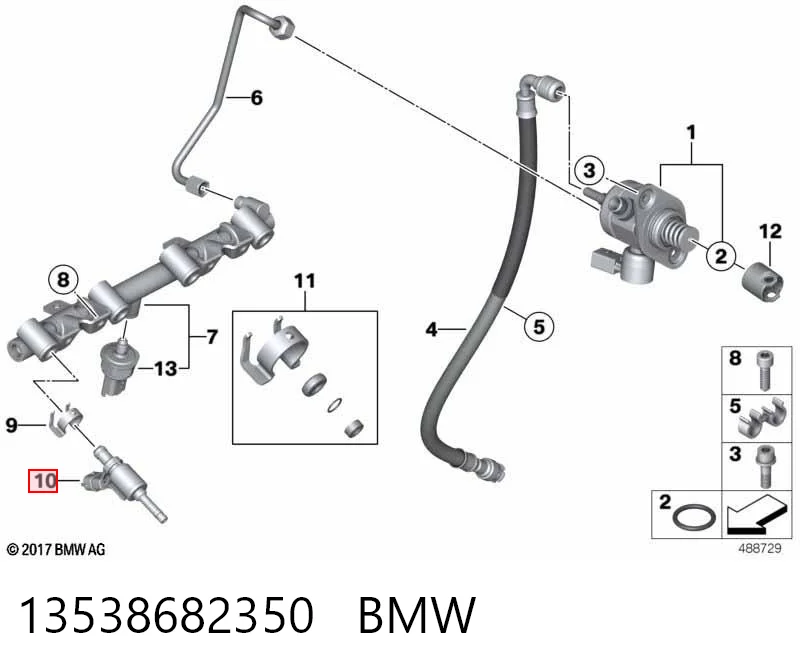 13538682350 BMW Injetor de injeção de combustível