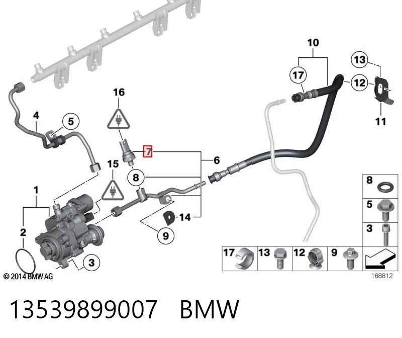 13539899007 BMW Sensor de pressão de combustível