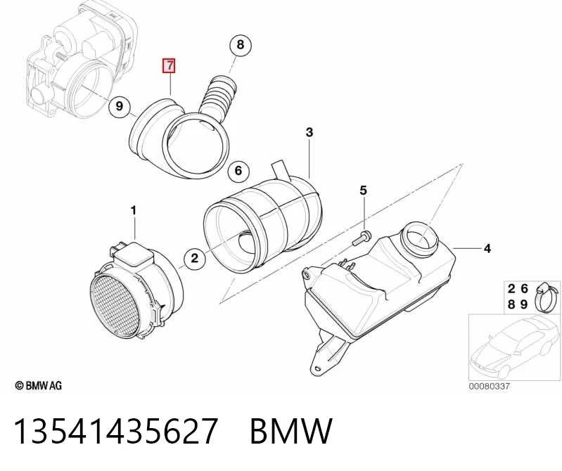 13541435627 BMW Cano derivado de ar, da válvula de borboleta