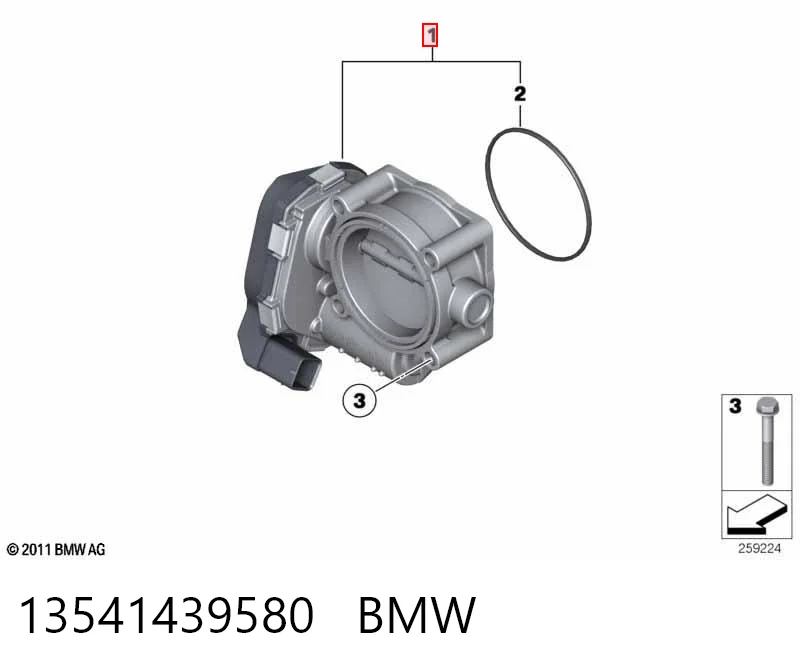 13541439580 BMW Válvula de borboleta montada