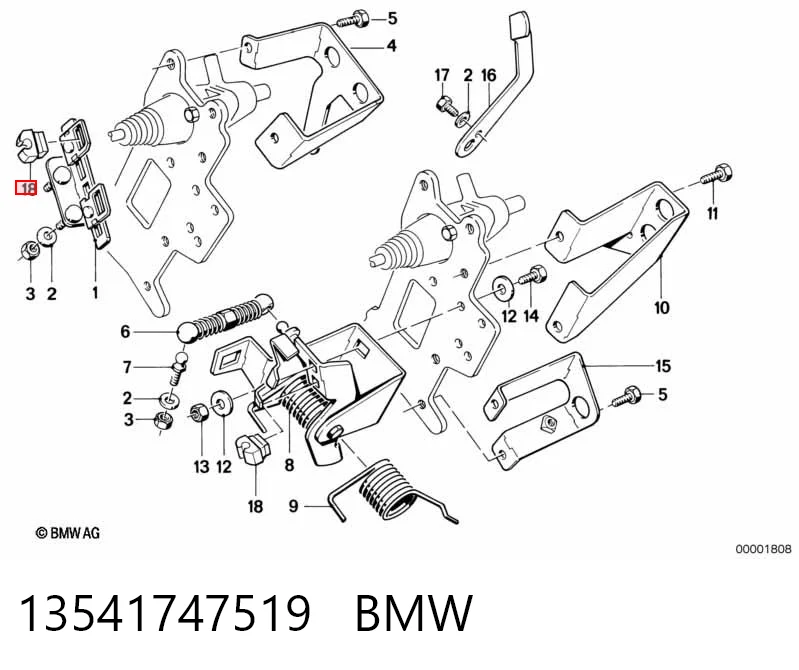 13541747519 BMW Suporte de cabos de pedal de gás