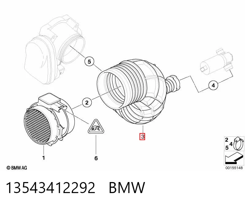 Cano derivado de ar do medidor de consumo do ar para BMW X3 E83
