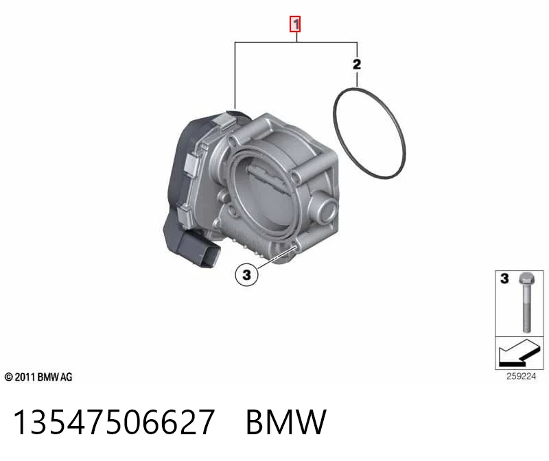 13547506627 BMW Válvula de borboleta montada