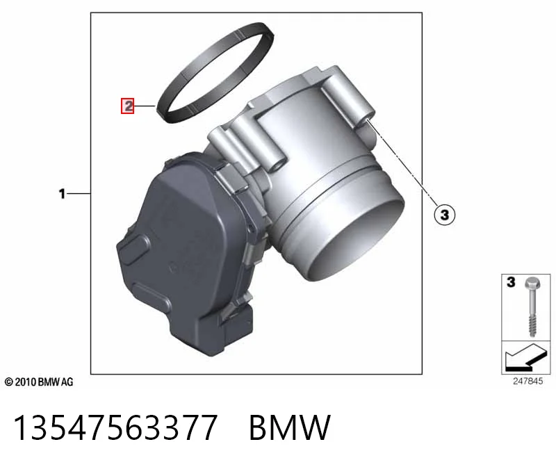  Vedante da válvula de borboleta BMW 5 sedan (G30, F90) (2016 - 2026) 