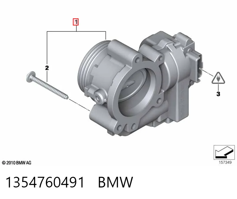 1354760491 BMW Válvula de borboleta montada