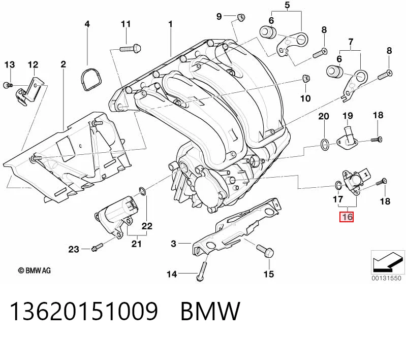 13620151009 BMW Sensor de pressão no coletor de admissão, MAP