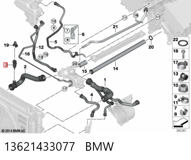 13621433077 BMW Sensor de temperatura do fluido de esfriamento