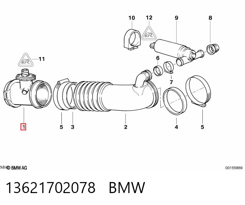 13621702078 BMW Sensor de fluxo (consumo) de ar, medidor de consumo M.A.F. - (Mass Airflow)