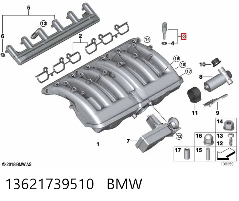 13621739510 BMW Sensor de temperatura da mistura de ar
