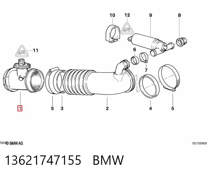 13621747155 BMW Sensor de fluxo (consumo) de ar, medidor de consumo M.A.F. - (Mass Airflow)
