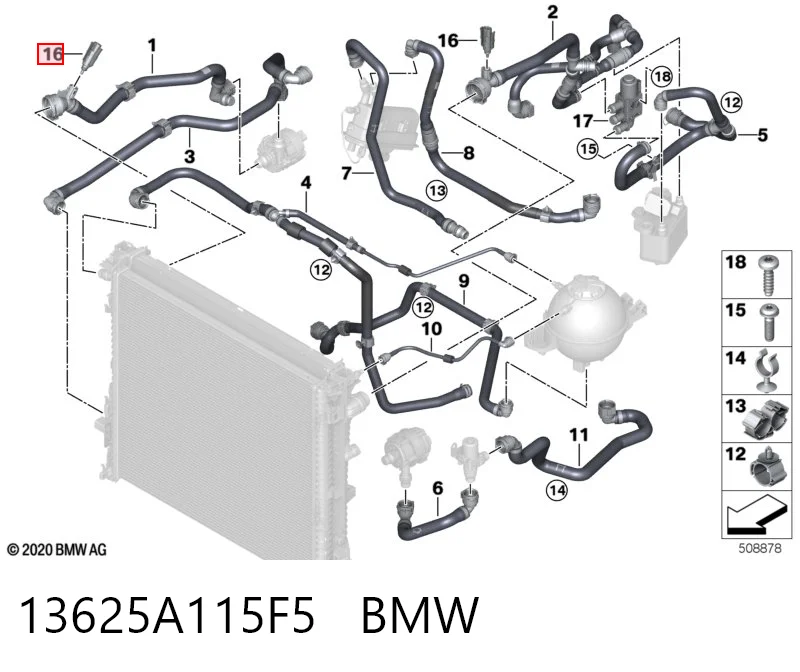 Sensor de temperatura do fluido de esfriamento BMW 5  G31 ao melhor preço