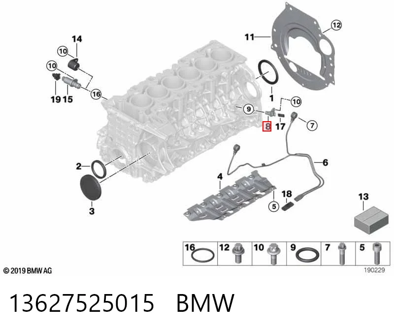 13627525015 BMW Sensor de posição (de revoluções) de cambota