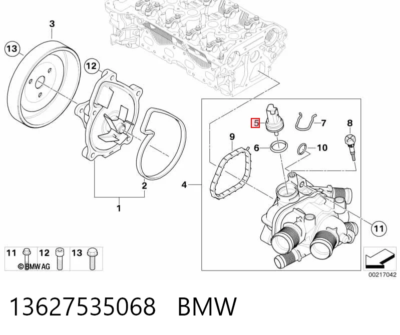 13627535068 BMW Sensor de temperatura do fluido de esfriamento