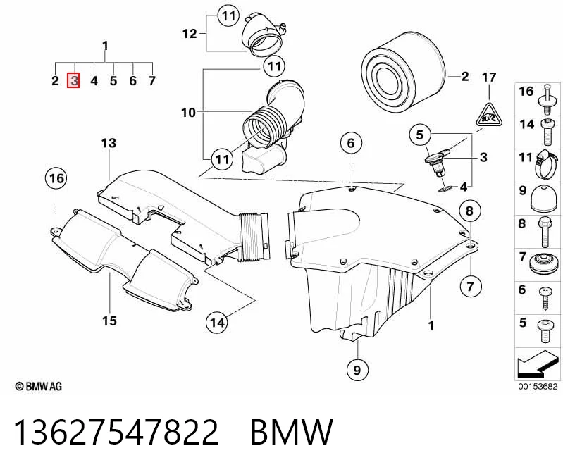 13627547822 BMW Sensor de temperatura da mistura de ar