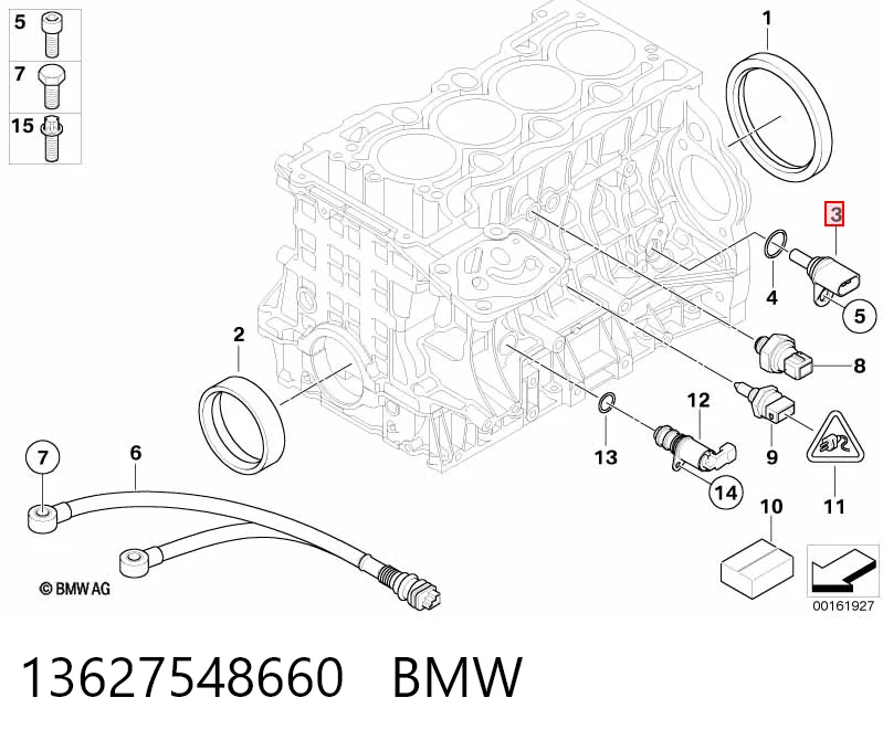 13627548660 BMW Sensor de posição (de revoluções) de cambota