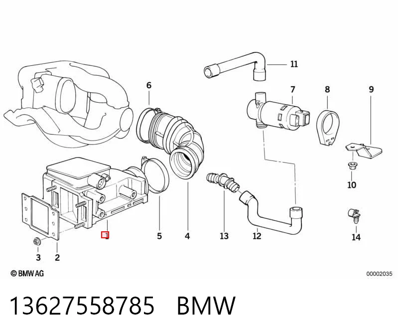 13627558785 BMW Sensor de fluxo (consumo) de ar, medidor de consumo M.A.F. - (Mass Airflow)