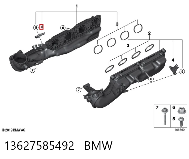 13627585492 BMW Sensor de pressão no coletor de admissão, MAP