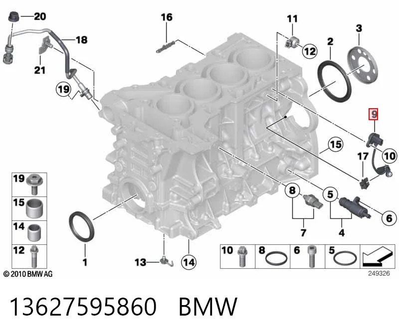 13627595860 BMW Sensor de posição (de revoluções) de cambota