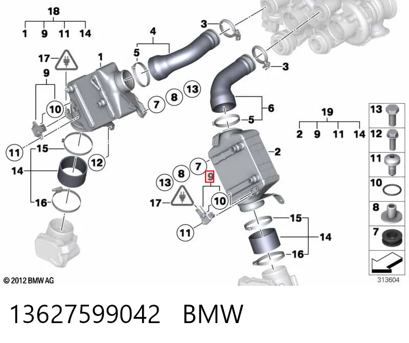 13627599042 BMW Sensor de pressão no coletor de admissão, MAP