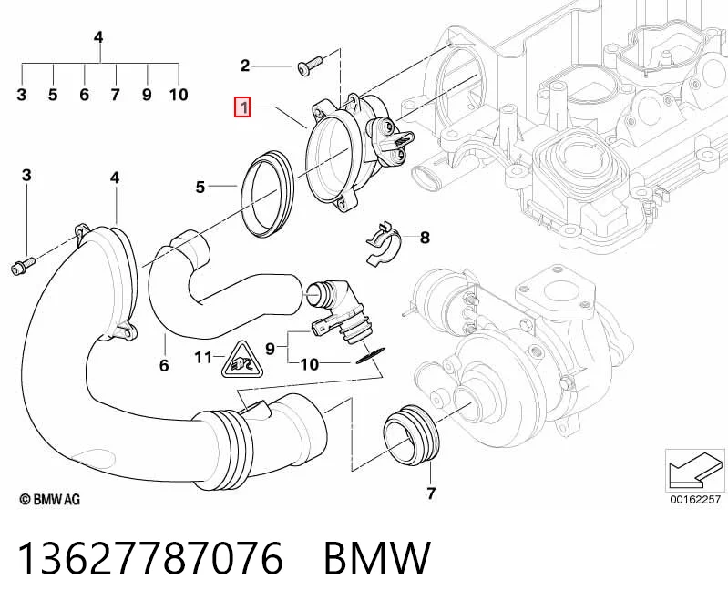 13627787076 BMW Sensor de fluxo (consumo) de ar, medidor de consumo M.A.F. - (Mass Airflow)