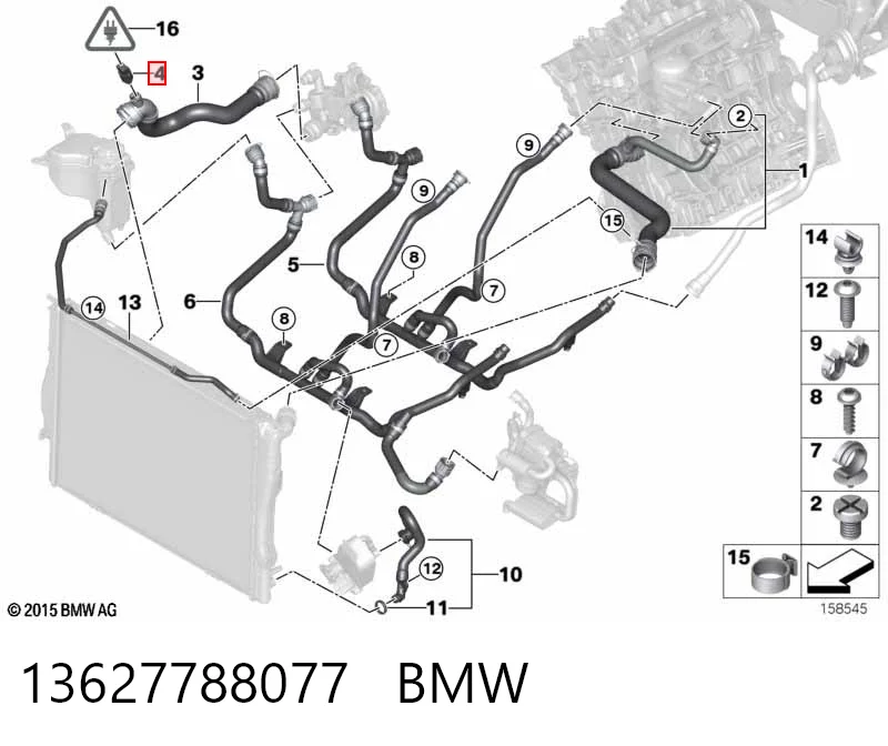 13627788077 BMW Sensor de temperatura do fluido de esfriamento