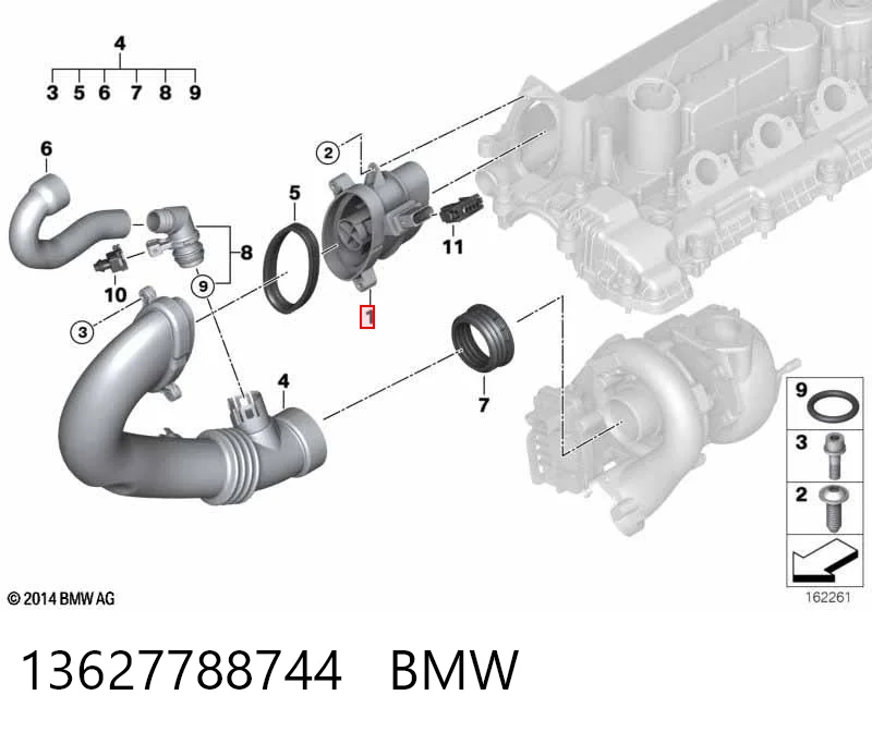 13627788744 BMW Sensor de fluxo (consumo) de ar, medidor de consumo M.A.F. - (Mass Airflow)