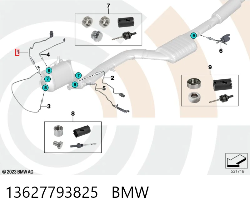 13627793825 BMW Sonda lambda, sensor de oxigênio depois de catalisador
