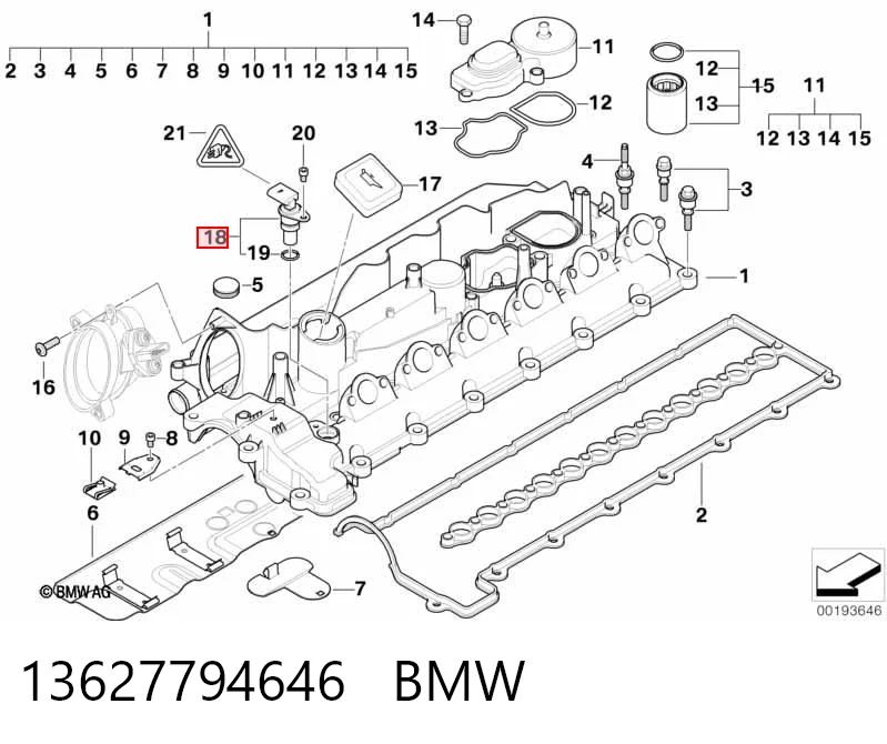13627794646 BMW Sensor de posição da árvore distribuidora
