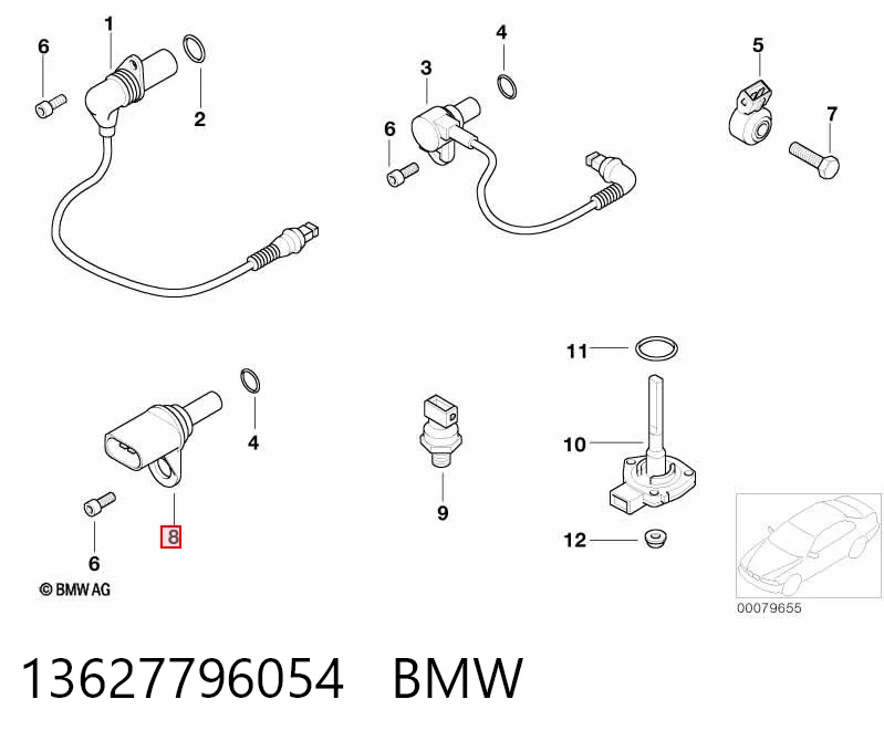 13627796054 BMW Sensor de posição da árvore distribuidora