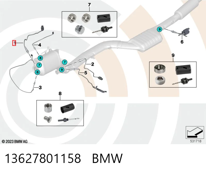 13627801158 BMW Sonda lambda, sensor de oxigênio até o catalisador