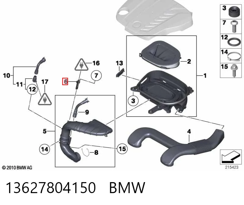 13627804150 BMW Sensor de fluxo (consumo) de ar, medidor de consumo M.A.F. - (Mass Airflow)