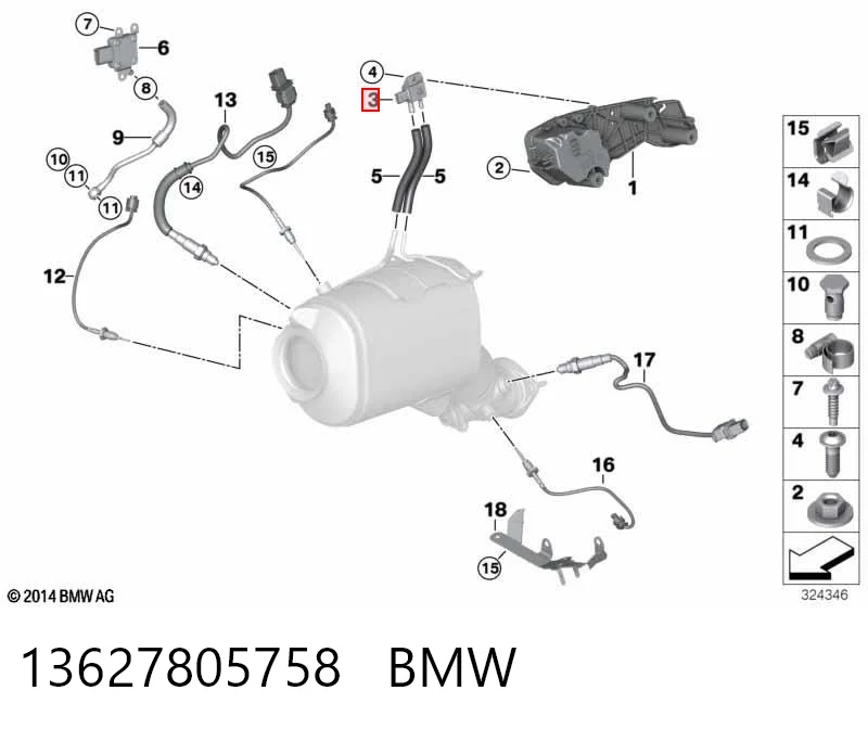 13627805758 BMW Sensor de pressão no coletor de admissão, MAP