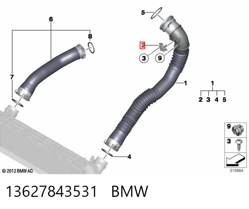 13627843531 BMW Sensor de pressão de supercompressão