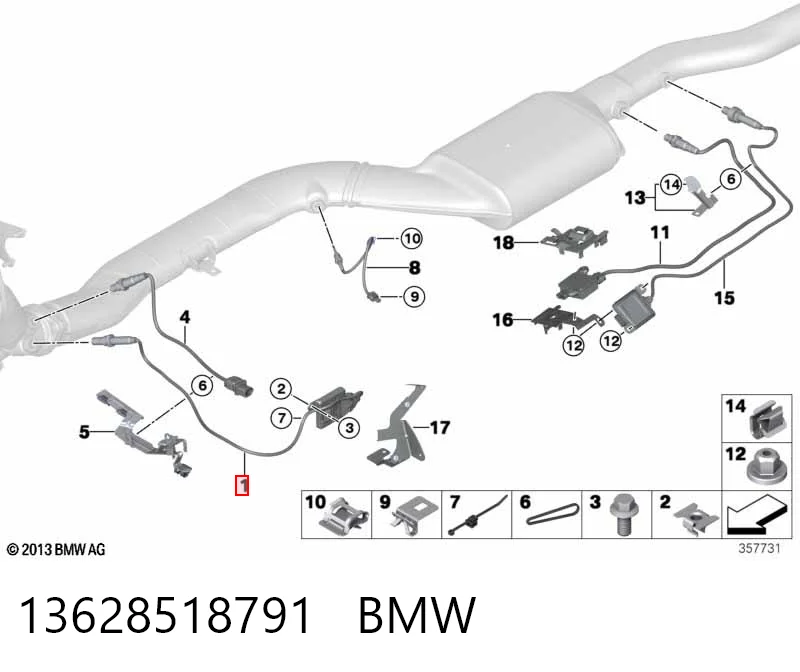 13628518791 BMW Sensor dianteiro de óxidos de nitrogênio NOX