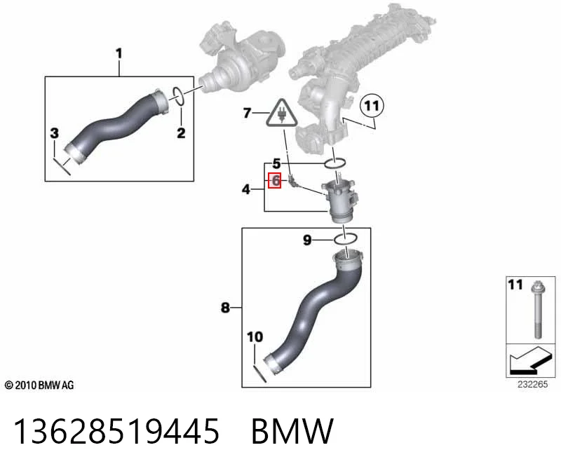 13628519445 BMW Sensor de temperatura da mistura de ar