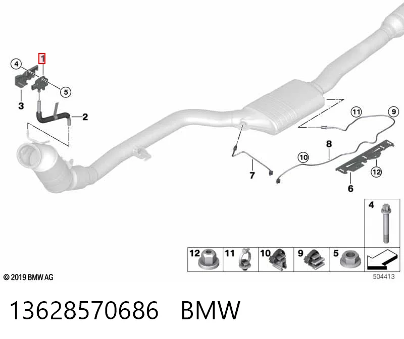 13628570686 BMW Sensor de pressão dos gases de escape